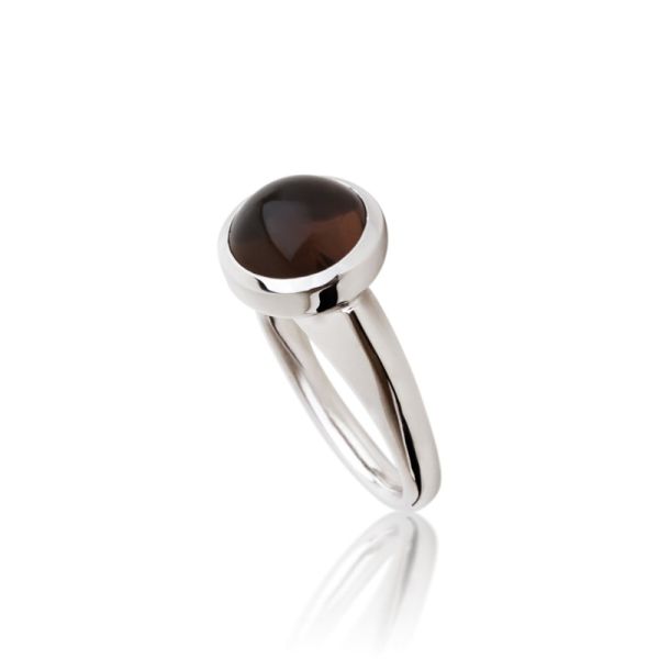 74147-00 Ring Weißgold, Rauchquarz