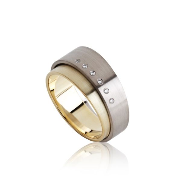 74155-00 Ring Weiß-/Gelbgold, 6 Brillanten