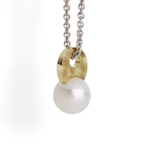 74164-00 Collier Gelbgold, Süßwasserperle