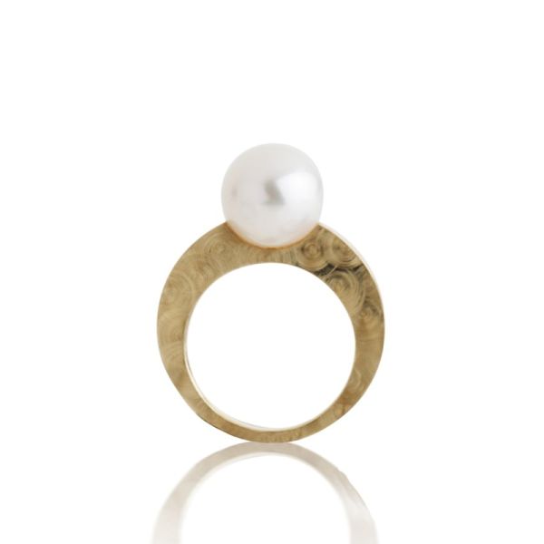 74168-00 Ring Gelbgold, Süßwasserperle
