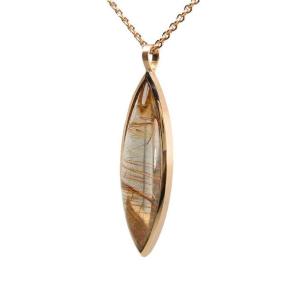 75692-00 Collier Roségold, Ruthilquarz