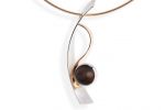 74146-00 Collier Weiß-/Roségold, Rauchquarz